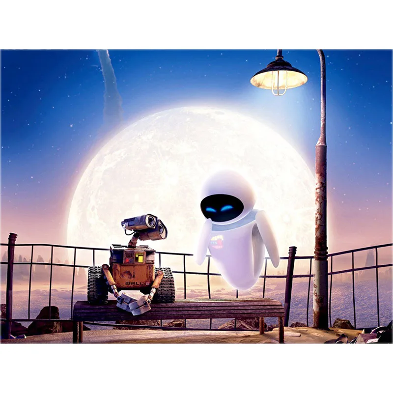 Мультяшная Алмазная вышивка робот полная дрель 5d Diy Алмазная вышивка WALL-E космическая Вышивка крестом горный хрусталь домашний декор художественный подарок A73