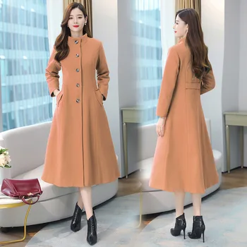 

Mid-length Woolen Coat Middle-aged Mothers Wear 2020 Autumn and Winter New Fashion Temperament Thin Windbreaker Thick Coat Women