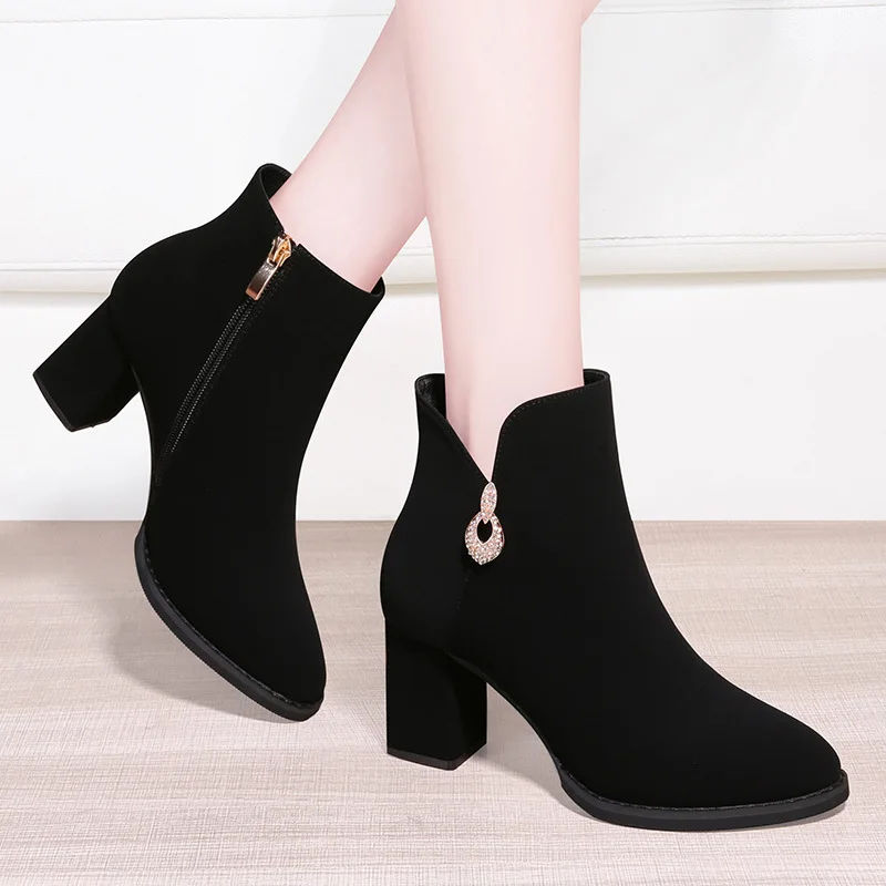 

Chunky-Heel Martin Boots Women's 2019 Autumn And Winter New Style Short Boots High Heel Boots Autumn Ankle Boots WOMEN'S Shoes