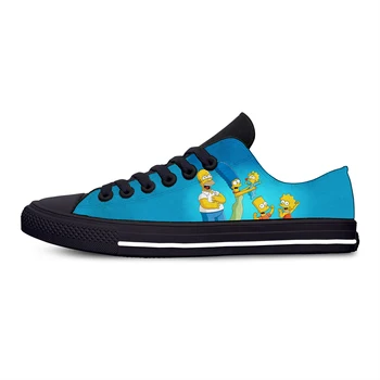 

Anime Cartoon Simpson Funny Fashion Humor Classic Casual Canvas Shoes Low Top Lightweight Breathable 3D Print Men women Sneakers