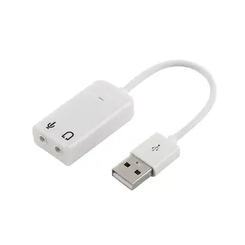 

USB 2.0 to Jack 3.5mm External USB Sound Card 3D Audio Headset Microphone Earphone 7.1 Channel 5HV2 Adapter For Laptop