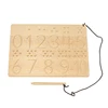 Montessori Tracing Groove Toys Writing Board Alphabet ABC Letters Board Double Shapes Number 1-10 Plush Double Side Beech Wood 5