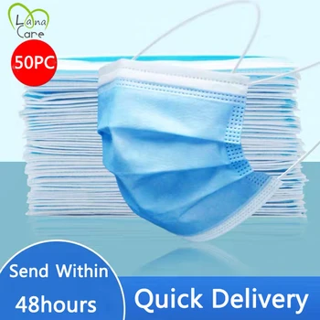 

50PCS Disposable Mouth Masks 3-Layer Dustproof Masks Cover Masks Fast Shipping