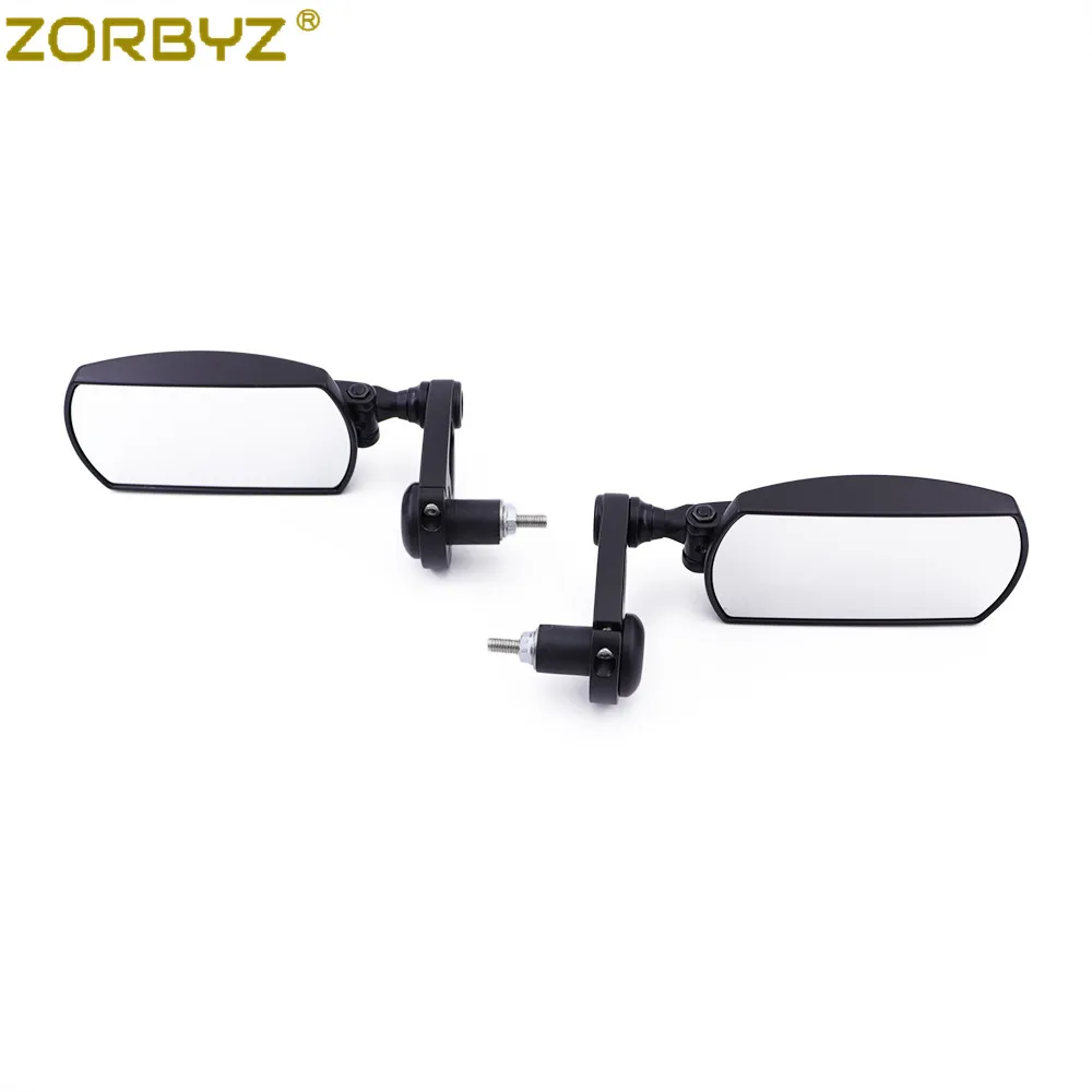 ZORBYZ 블랙 오토바이 7/8 22mm 조정 가능 360 회전 접이식 알루미늄 핸들 바 엔드 백미러 혼다 야마하 용, 혼다 야마하 사이드 미러
