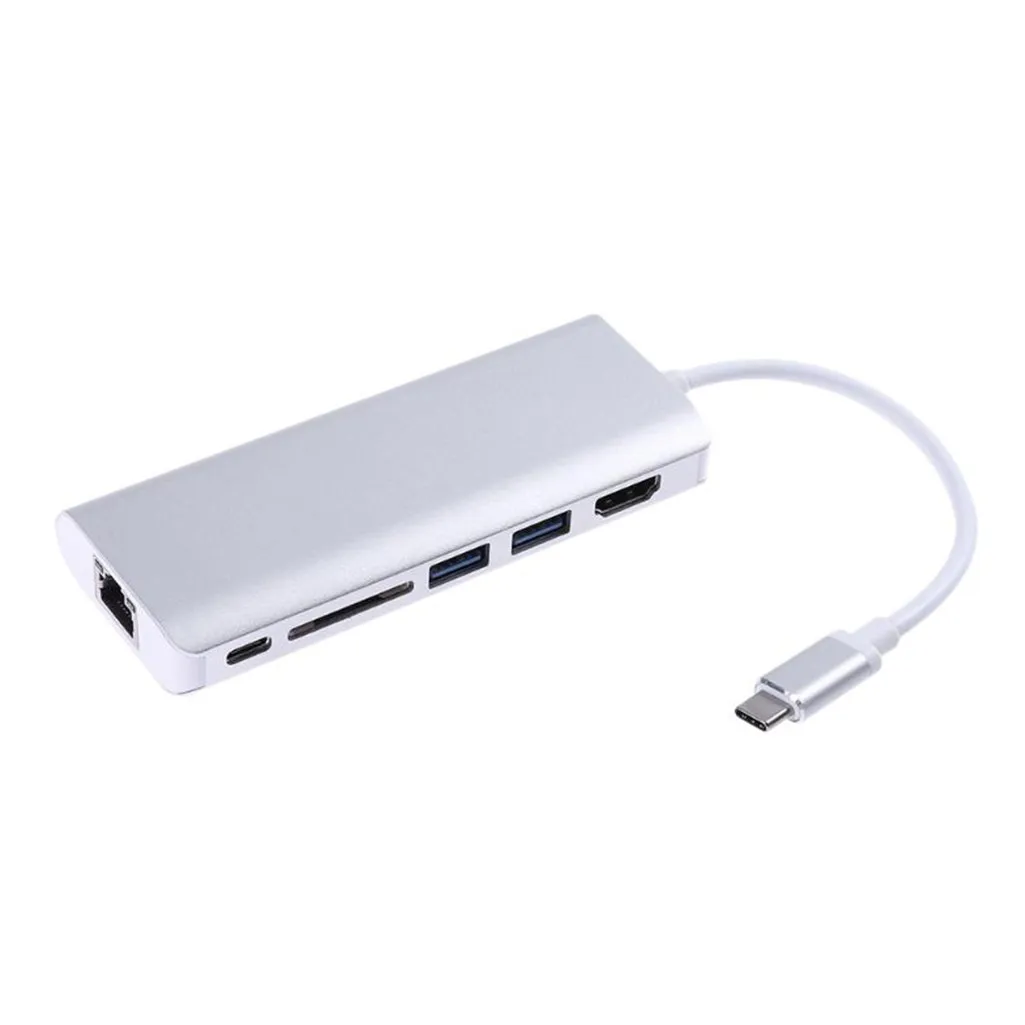6 в 1 концентратор USB Type C Hdmi 4K USB C концентратор для Gigabit Ethernet Rj45 Lan адаптер usb-хаб аксессуары для ноутбуков