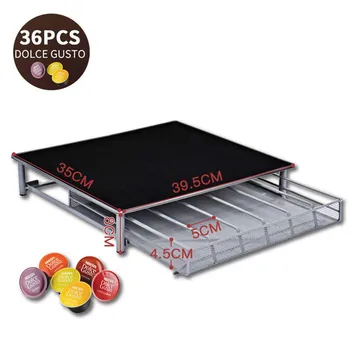 

Dolce Gusto Black Stand Drawer Storage 36 PCS Display Rack Coffee Pods Plating Holder Coffee Machine Metal Big Capsules Racks