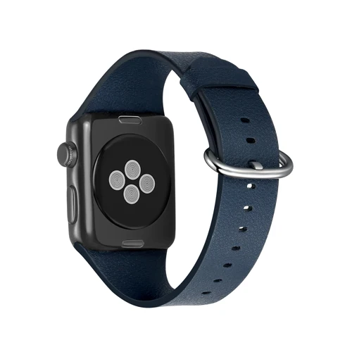 blue Кожаный ремешок для apple watch series 5/4/3/2/1, ремешок 42 мм, 38 мм/44 мм/40 мм, correa, браслет ремешок на запястье для наручных часов iwatch - Цвет ремешка: blue