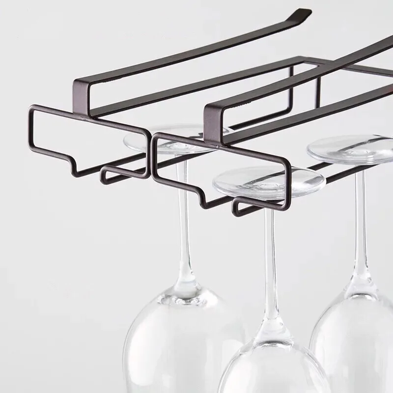 

Black/White Stainless Steel Wine Glass Rack Upside Down Wine Rack Goblet Rack Hanging Wine Hanging Cup Holder Free Installation