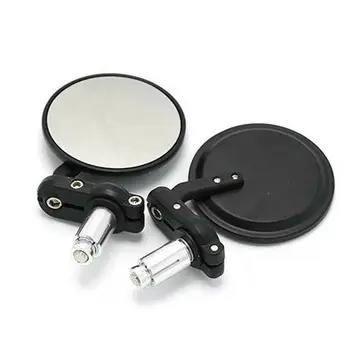 

2x Convex Motorcycle 3"Round 7/8"Handle Bar End Rearview Mirrors For Honda TURN SIGNAL MIRRORS CNC Motorcycle Mirror