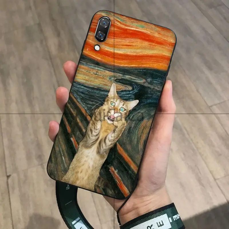 Scream by Munch Funny Arting cat