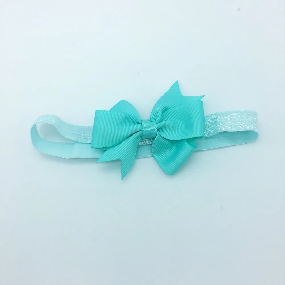 20 шт./лот Grosgrain бант из ленты повязки для волос Твердые Цвет для девочек эластичные ленты для волос Детские волосы бант аксессуары для волос