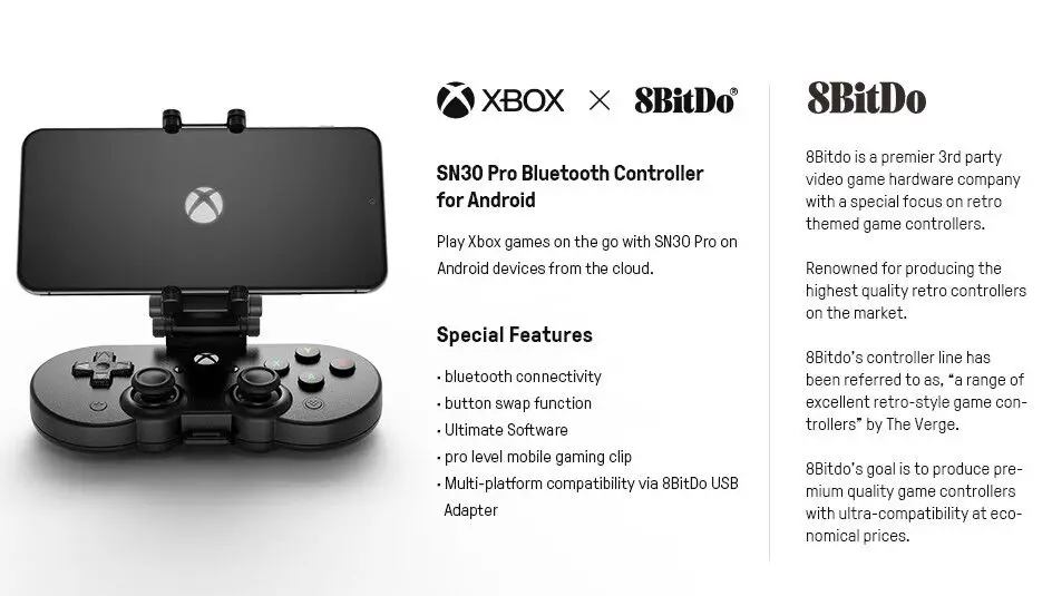 8BitDo SN30 Pro for Xbox cloud gaming (1)