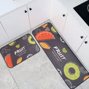 

2Pcs Non-slip Door Mats Kitchen Anti-Skid Floor Rugs Water Oil Absorbing Bathroom Doormat Polyester Latex Non-slip Mats