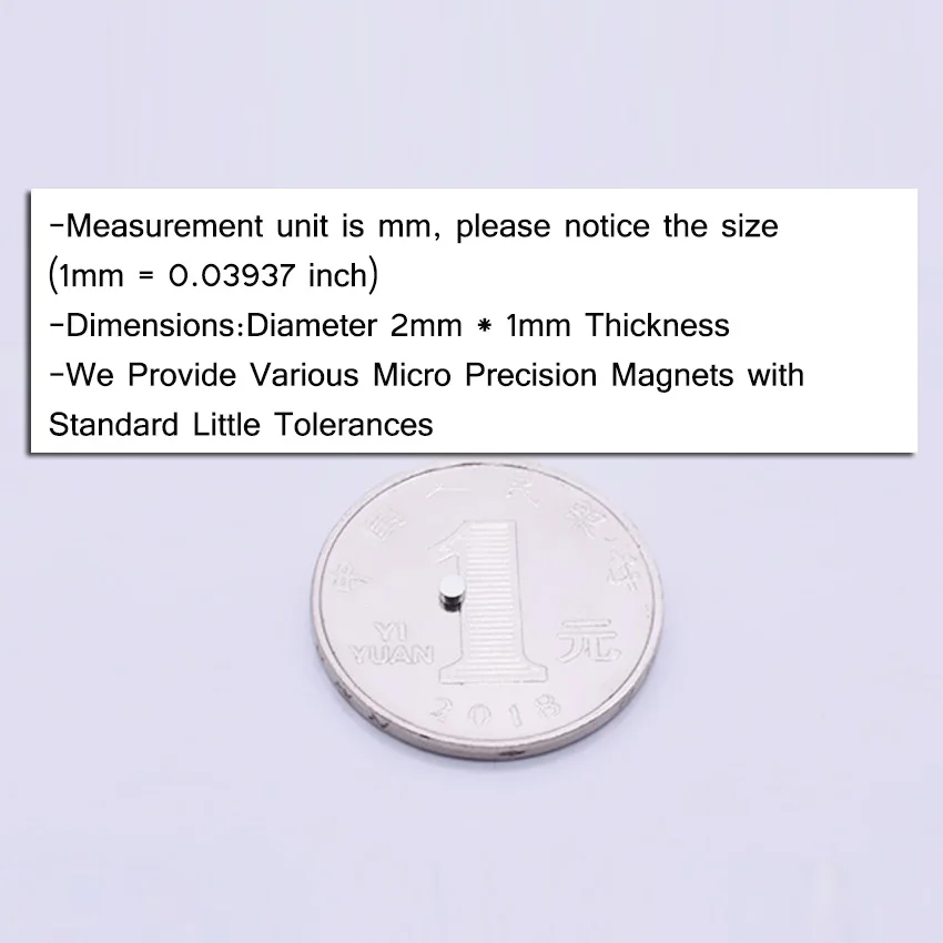 Допустимое отклонение диаметра. 2x1 мм микро магнит точность Imanes De Neodinio медицинский Неодимовый металлический датчик Мини Магнитный маленький круглый диск 100 шт
