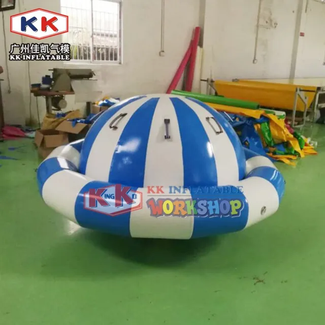 Blue &White Inflatable Floating Spinner / Inflatable Saturn Water Fun Games Used In Lake Or Pool 1