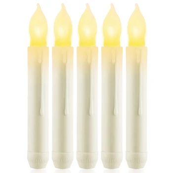 

Led 12 Pcs Flameless Taper Candles,Battery Operated Fake Taper Candles,Flickering Window Candle Lights