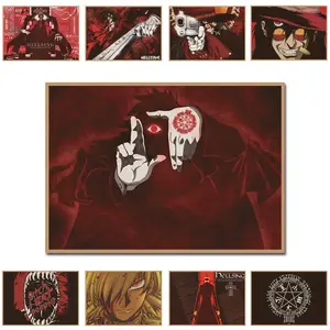 Anime Hellsing Home Decor Wall Scroll Poster Fabric Painting Alucard /  Seras Victoria /RUINS 22 x 16 Inches-04