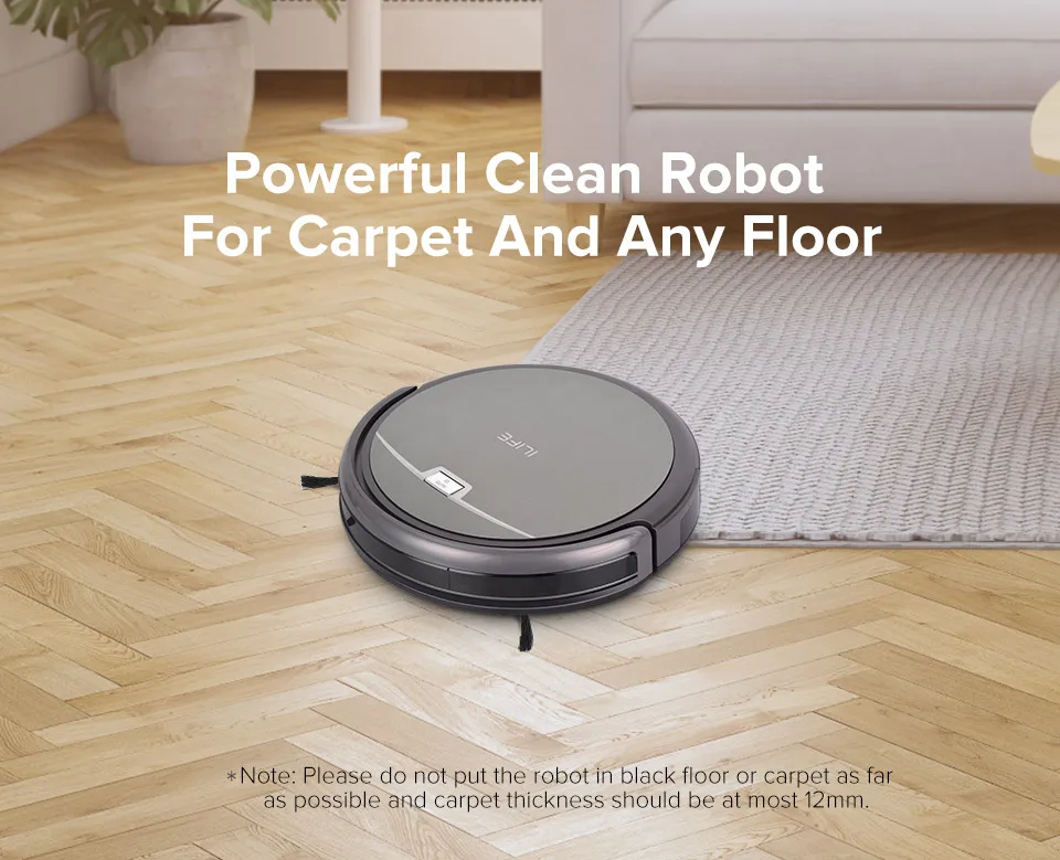 ILIFE A4s Robot Vacuum Cleaner Powerful Suction for Thin Carpet & Hard