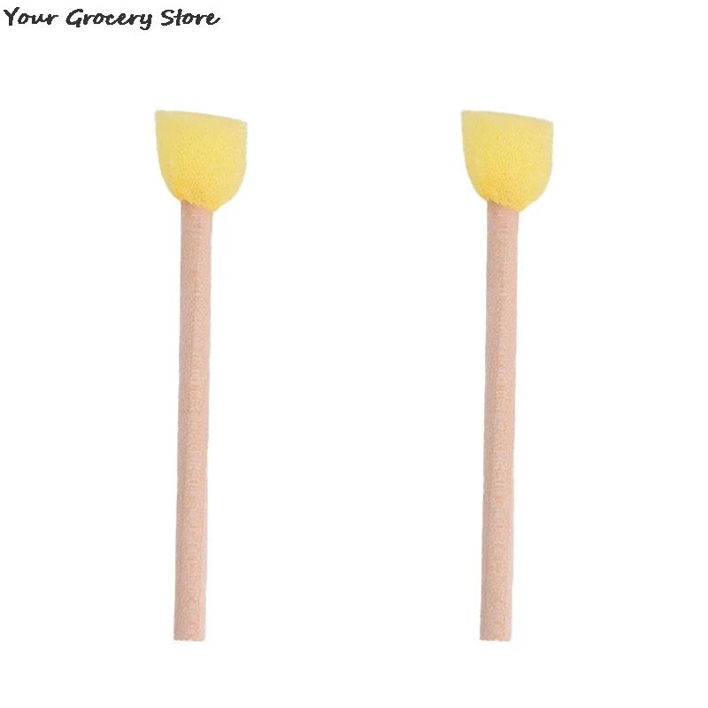 5 Pennelli A Spugna Per Bambini - Set Per Pittura E Artigianato Con Manico In Legno - Foto 2