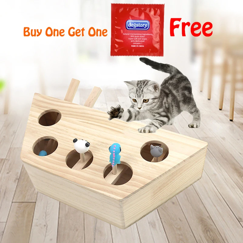 Aapet деревянная игрушка для домашних животных мышь кота Интерактивная удар Whac A
