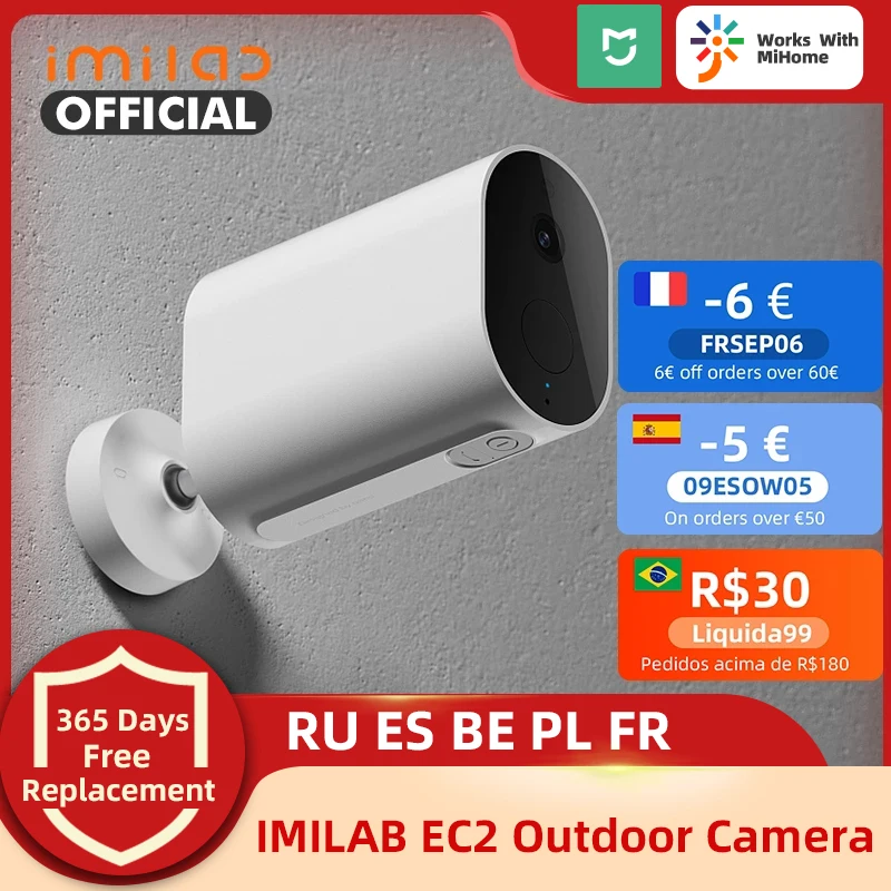 Камера видеонаблюдения IMILAB EC2 1080P Wi-Fi 5100 мА · ч IP66 | Безопасность и защита
