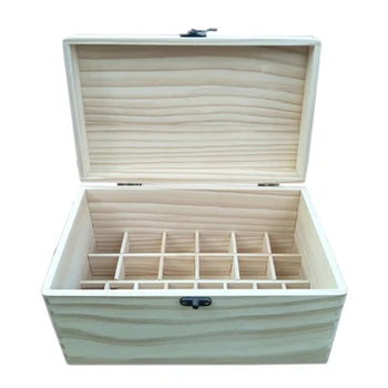 

Wooden Essential Oil Box Organizer - Portable 28 Slots Roller Balls Bottles Carrier Case Wooden Essential Oil Box Organizer