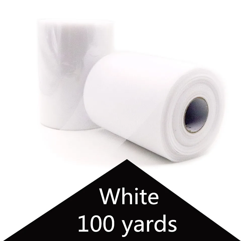 100Y White 15 см 100 ярдов сетка тюль рулон DIY юбка-пачка подарочная упаковка на день рождения праздник в честь рождения ребенка, Рождество свадьба партия поставка спрос среди детей - Цвет: 100Y White