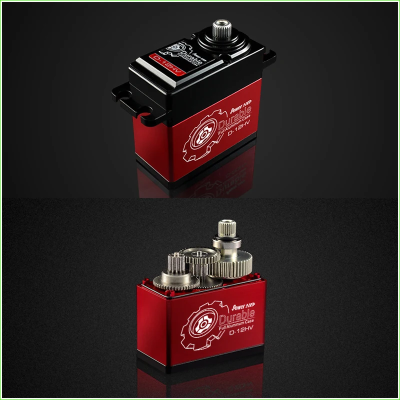 

1 Pcs POWER HD D-12HV Coreless Motor Digital Servo Titanium & Alu Gear Torque 12KG speed 0.06 Sec