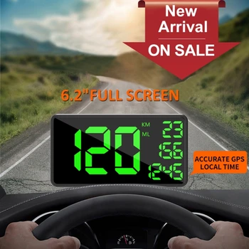 

C1090 Car HUD Head UP Display GPS Large Screen Speedometer Hud KM/h MPH Display Auto Electronic Voltage Alarm With USB Cable