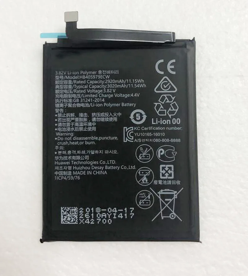 

Original 3020mAh HB405979ECW Battery For Huawei Nova CAZ-AL10 TL00 CAN L01 CAN-L02 L12 Enjoy 6S Honor 6C Y5 2017 p9 lite mini