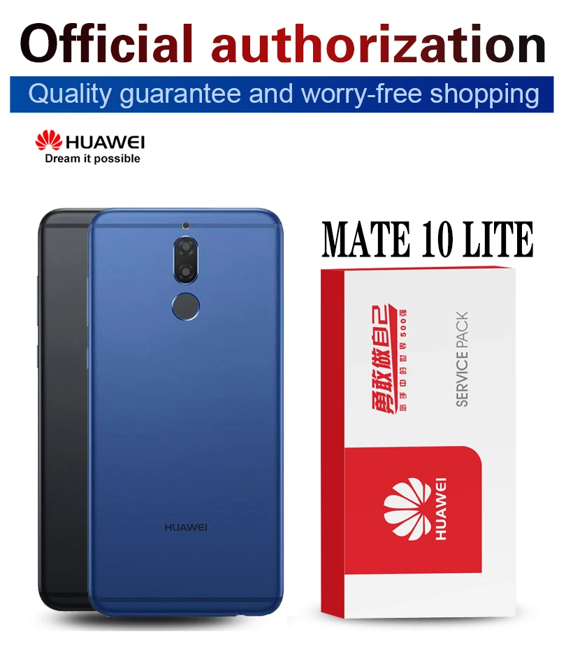 Задний корпус Замена для HUAWEI MATE 10 LITE задняя крышка батарея с объективом камеры клейкая наклейка