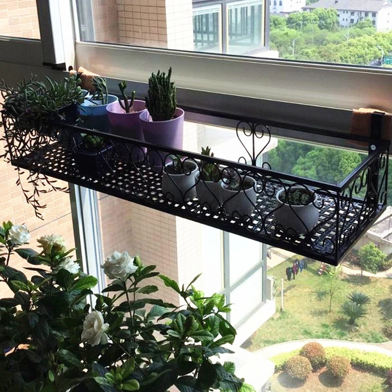 

Window Suspension Fleshy Iron Art Flowerpot Frame A Living Room Windowsill Wall Hanging Type Green Luo Flower Rack