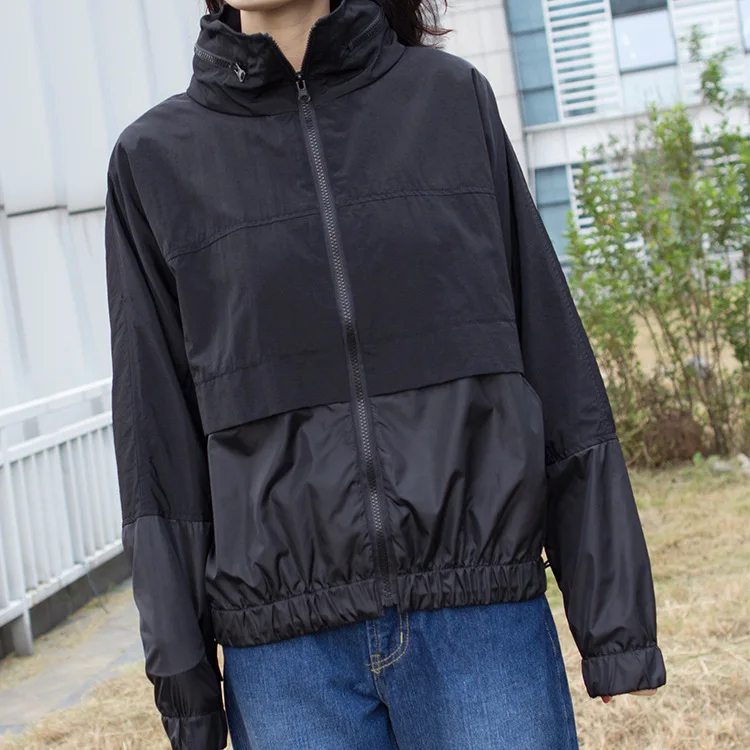 

2018 New Style Autumn And Winter European Version of Lettered Hidden Cap Coat Batwing Shirt Tops Fashion Casual WOMEN'S Dress