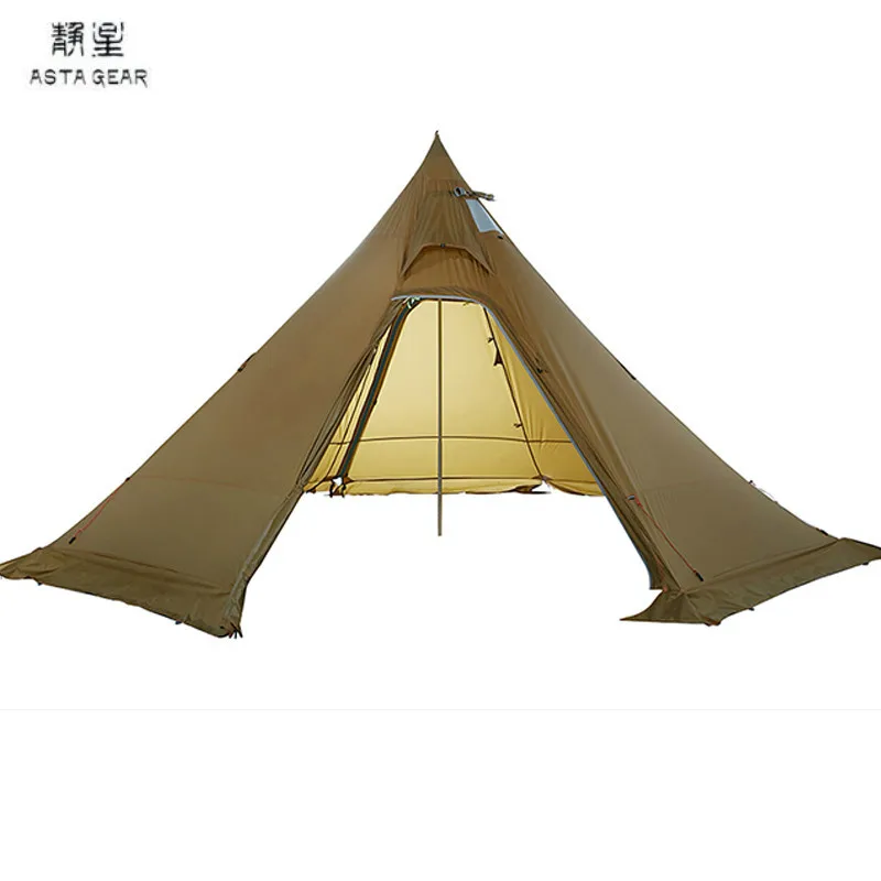 ASTA GEAR Track 5 Pyramid tent bushcraf lightweight 4-5 people outdoor  hiking camping with snow skirt rainproof windproof tent - AliExpress