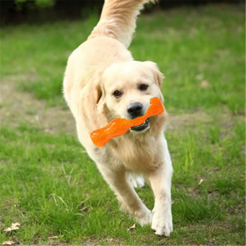 

Dog Chew Bone Toy Bite Resistant Durable Tough Rubber Non-Toxic Tooth Cleaning Toy for Aggressive Chewer Floating Toy