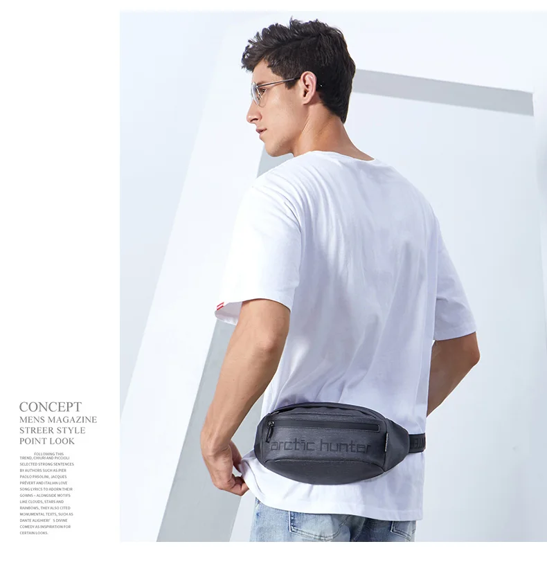 Male Waist Bag Casual Durable Multifunction Money Phone Black Bag for Belt Oxford Waterproof for Outdoor Travel Fashion Bag New