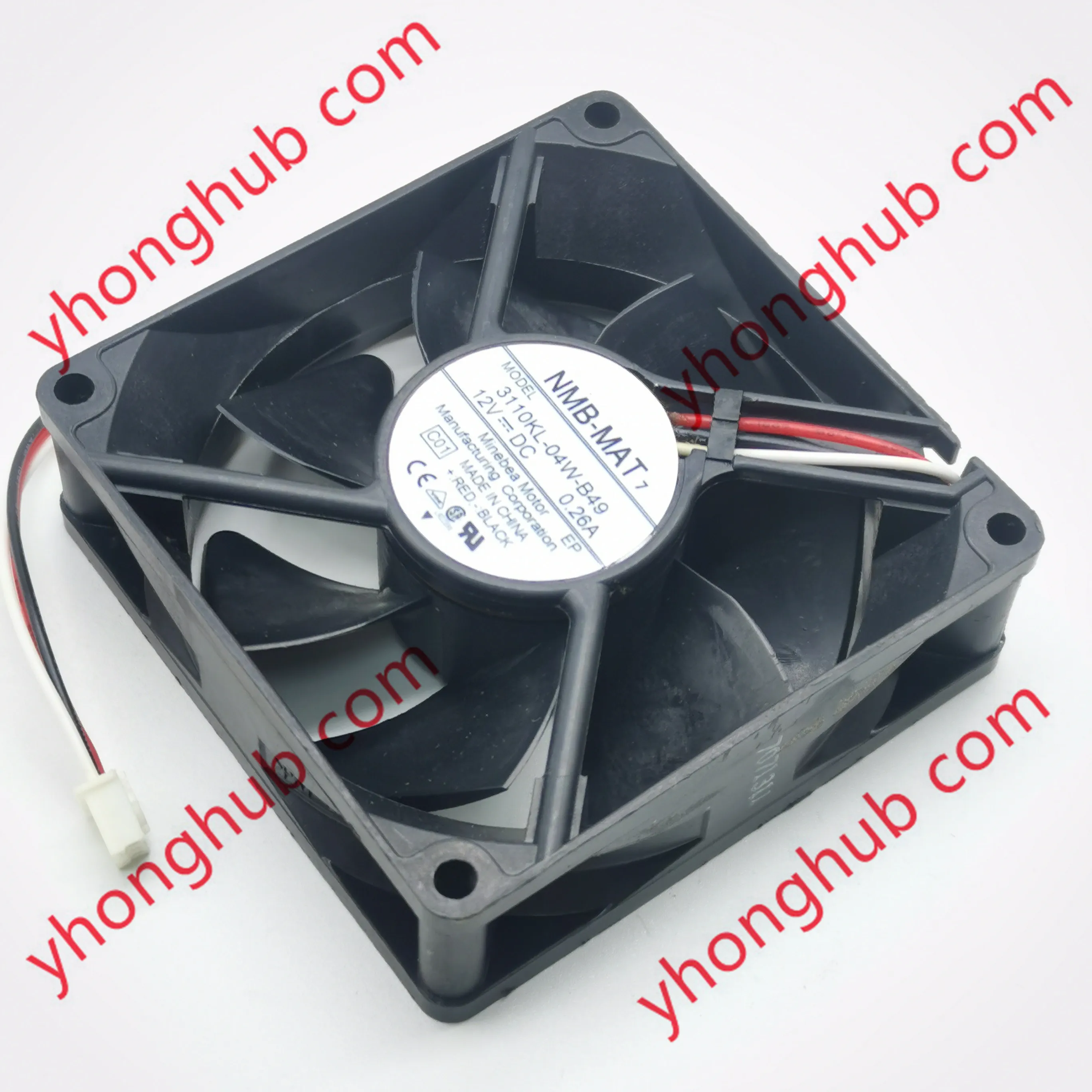 

NMB-MAT 3110KL-04W-B49 C01 DC 12V 0.26A 80x80x25mm 3-Wire Server Cooling Fan