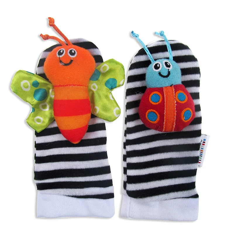 Infants Bees Ladybug Rattle Socks Foot Sock Paper Card Installed Sound Paper rattles