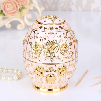 

European alloy toothpick tube automatic toothpick box fashion portable hand pressure toothpick holder home hotel supplies