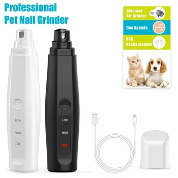 

Painless Pet Nail Grinder 2 Speeds Adjustable Pet Cat Dog Electric Nail Cutter Trimmer Grooming And Smoothing USB Recharge