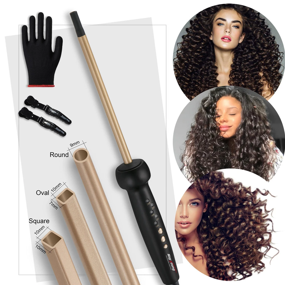 9ミリメートルスーパースリムmchタイトなカール杖レットアフロカールヘアカーラー箸カール Curling Irons Aliexpress