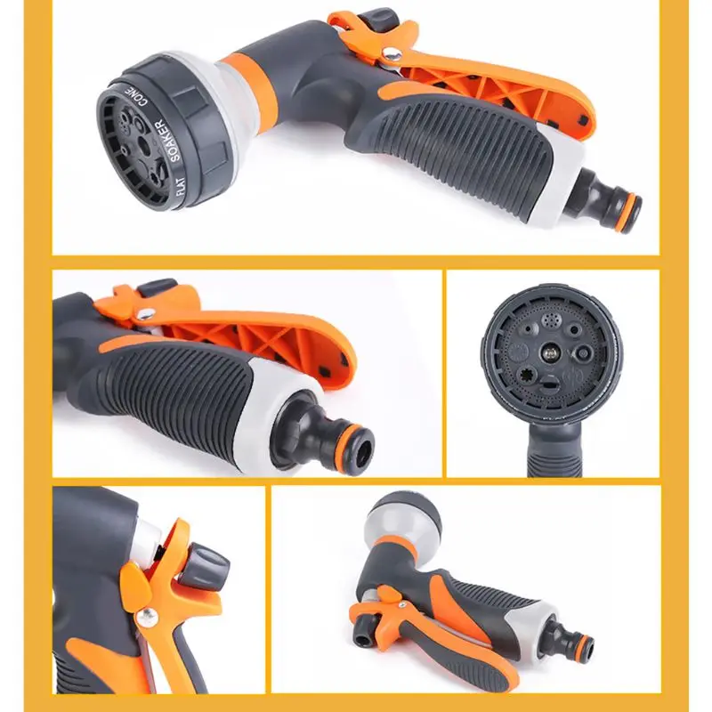 Садовый шланг высокого давления с 8 регулируемыми насадками для мойки