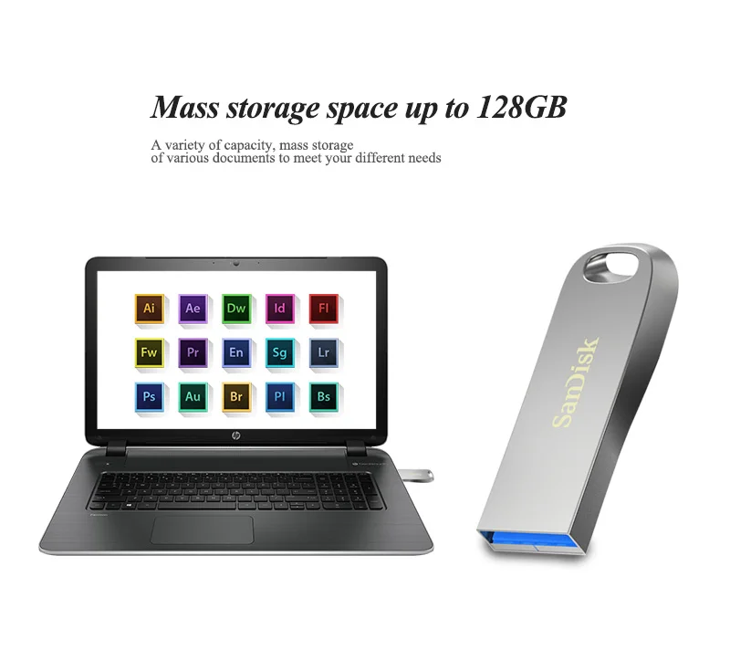SanDisk CZ74 Stylish Metal USB Flash Drive backup password protection Pendrive recover file Memory Stick 150MB/s USB 3.1 U Disk