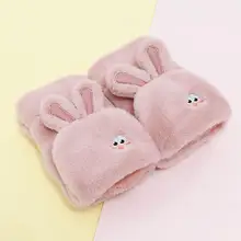 MISSKY женские перчатки зимние теплые варежки плотные бархатные милые Мультяшные кролик студенческие ветронепроницаемые перчатки