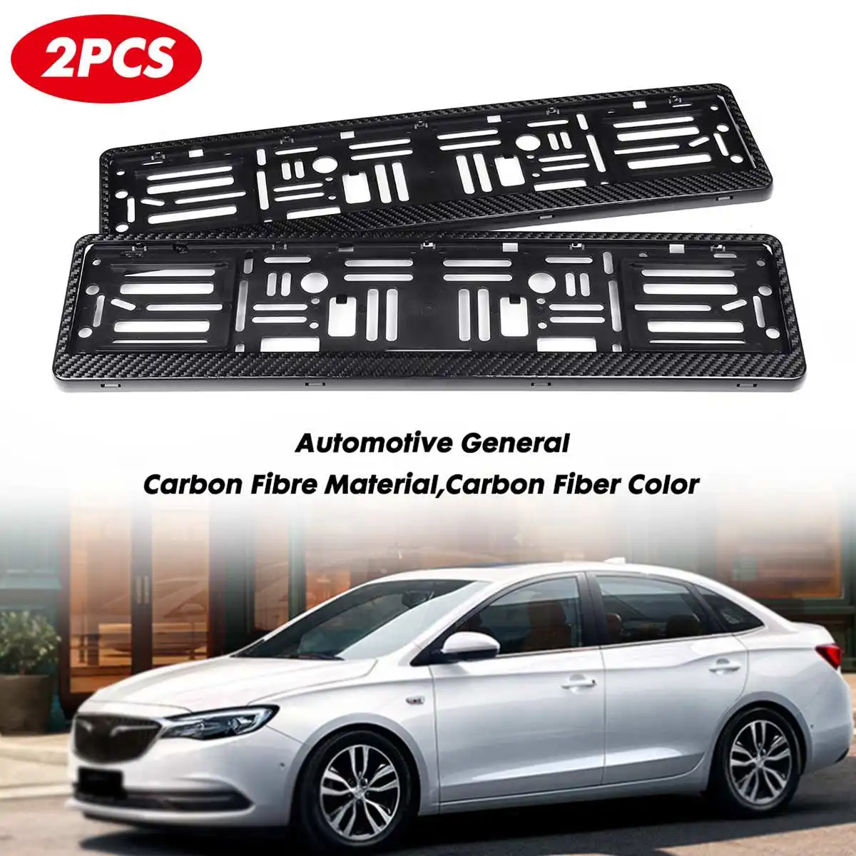 2pcs Real Carbon Fiber License Plate Frame Car License Plate Frame
