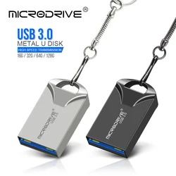 Clé USB 3.0 en acier inoxydable, support à mémoire de 8gb 16gb 32gb 64gb 256gb 128gb, lecteur flash avec porte clés 