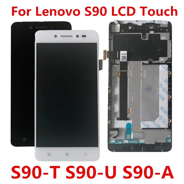 Ceny Dla Lenovo S90 wyświetlacz LCD ekran dotykowy Digitizer zgromadzenia z ramki S90 T S90 U S90 A oryginalne części zamienne