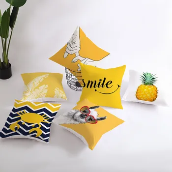 

Decorative Throw Pillow Covers Yellow Pillowcase Sweet Summer Cushion Covers 45x45cm Pillow Case 1Pc Home Decor Sofa Living Room