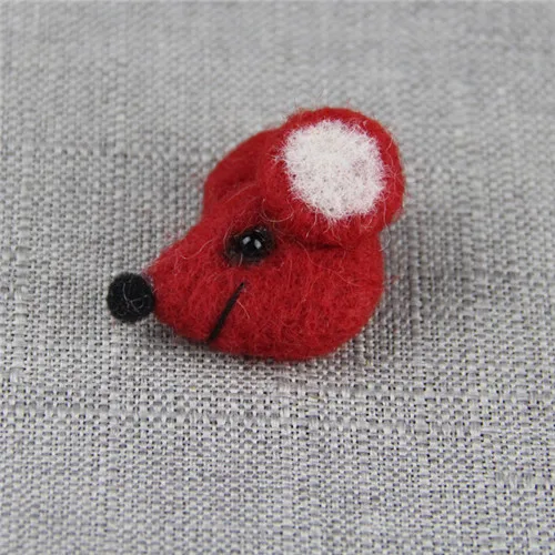 12pcs Handmade Wool Felt Mouse Needle Felt Cartoons for DIY Fashion Jewelry - Цвет: red