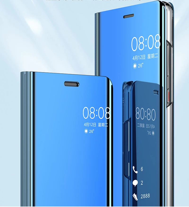 Умный флип чехол для смартфона зеркальный подходит к моделям Samsung Galaxy S8 S9 Plus S10 S10e